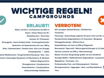 Erlaubte und verbotene Gegenstände – Camping