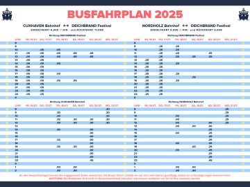 Fahrplan Busshuttle 2025